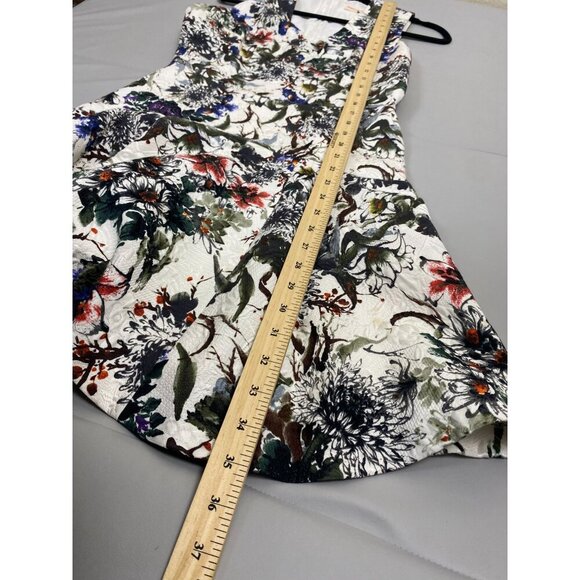 Rebecca Taylor Silk Blend Matelasse Floral Print Skater Dress Size 4 Fit & Flare - Picture 12 of 16